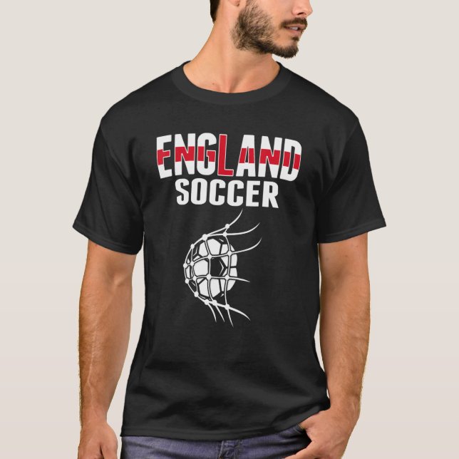 England Soccer Ball In Net   English Football Supp T Shirt (Framsida)