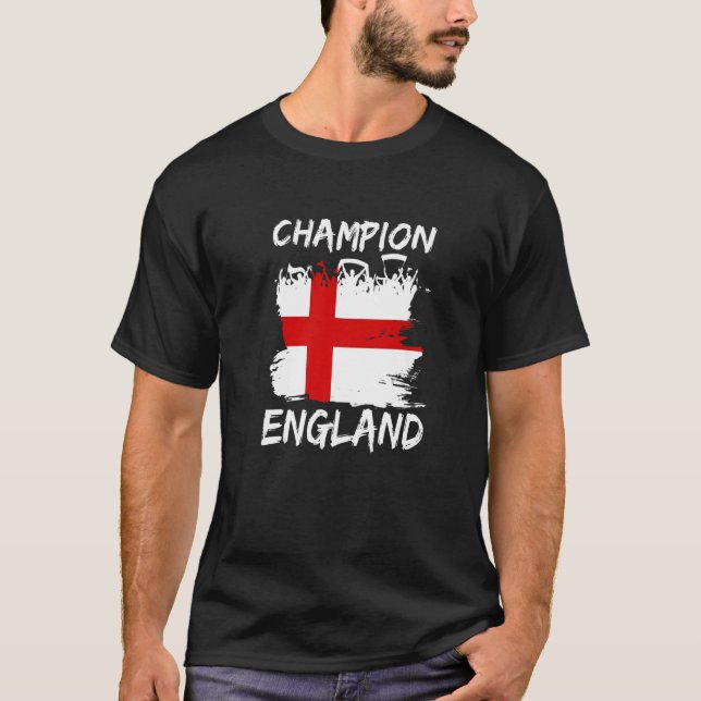 England Soccer Fan Football England Flag T Shirt (Framsida)