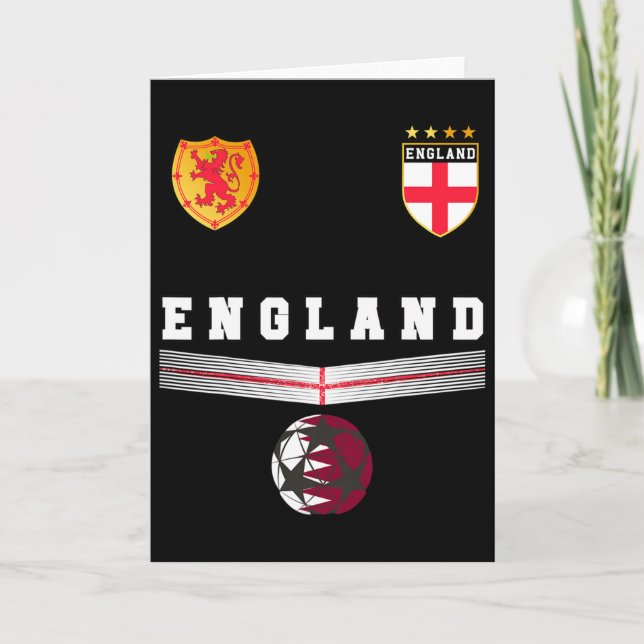 England Soccer Fans Jersey English Flag Footll Lov Kort (Framsida)