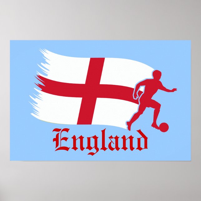 England Soccer Flagga Poster (Framsidan)