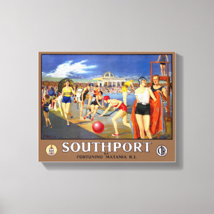 England Southport återställd vintage resoraffisc Canvastryck