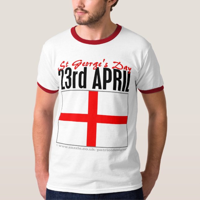 England St George dag T-shirt (Framsida)