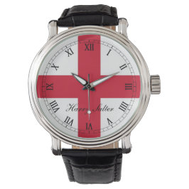 England,St Georges Kor Flagga. Armbandsur