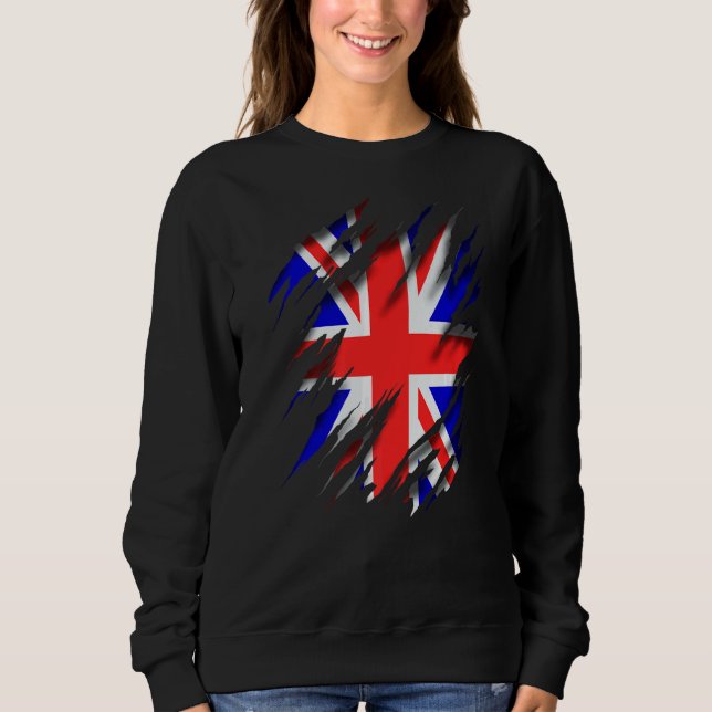 England Storbritannien Gbr Gb Union Jack Flagga T Shirt (Framsida)