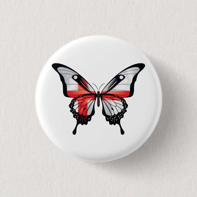 England Swallowtail Butterfly Flagga Sticker Knapp (Framsida)