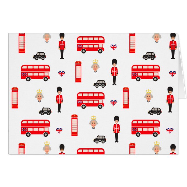 England symbolmönster hälsningskort (Framsidan Horizontal)