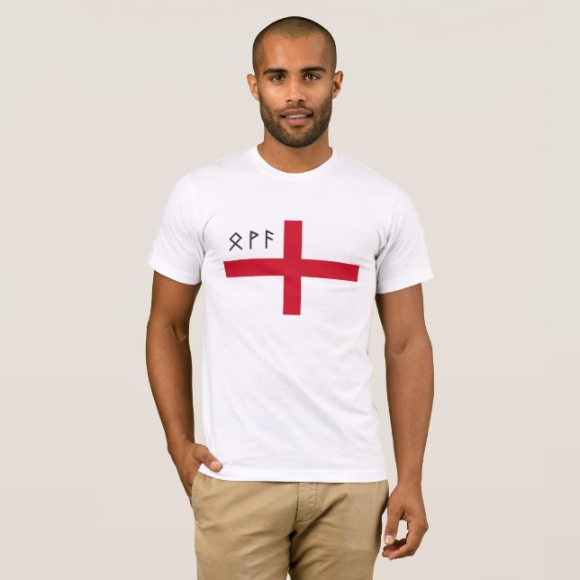 England T-tröja - flagga med Anglo-Saxon runor Tröja (Hel framsida)