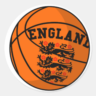 England Three Lejon Basketball Sticker Runt Klistermärke
