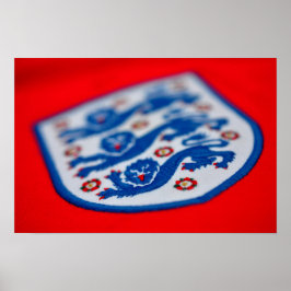 England Three Lejon Shirt Badge Poster