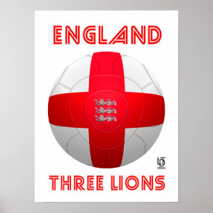 England - Tre Lejon Football Poster