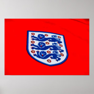 England Tre Lejon Sköldemärke Poster