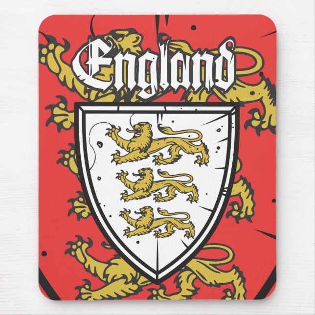 England Tre Lejon Träsköld Musmatta (Framsidan)
