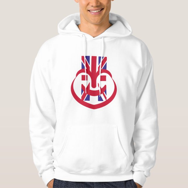 ENGLAND UK FACE HEART BY MASANSER HOODIE (Framsida)