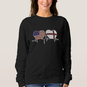 England USA - Engelska American Twin Hearts T Shirt