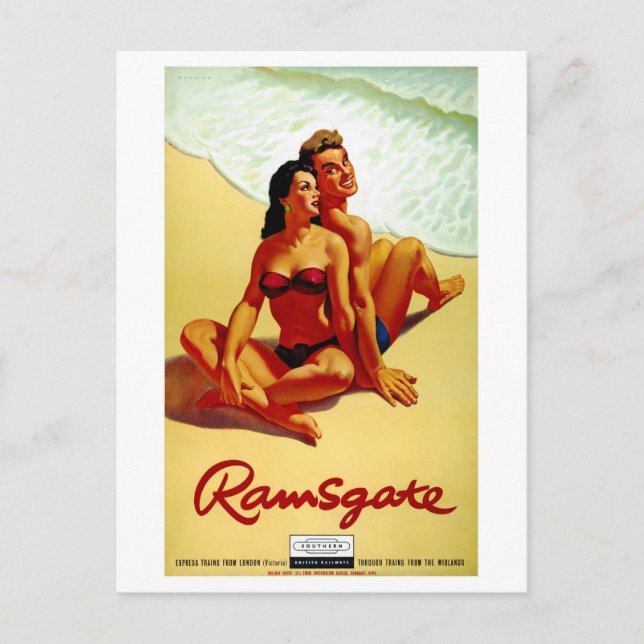 England Vintage affisch återställd Vykort (Framsida)