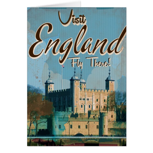 England Vintage resemålning Hälsningskort (Framsidan)