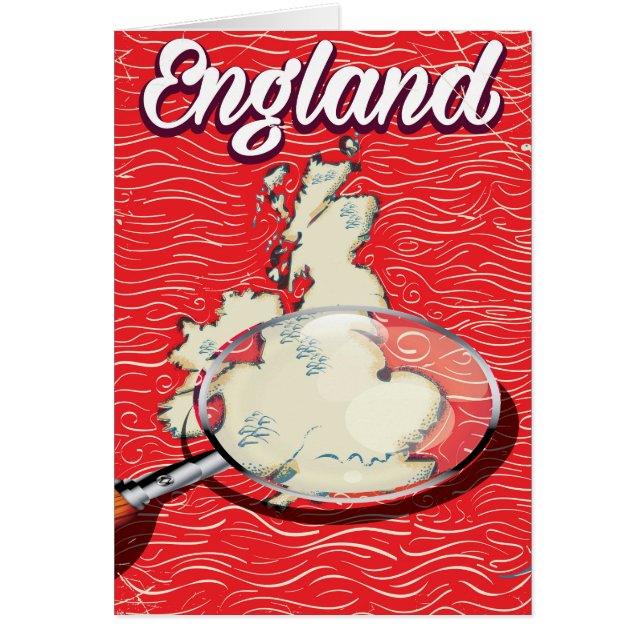 England vintage resestil reseaffisch hälsningskort (Framsidan)
