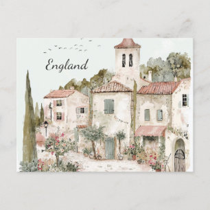 England Vintage Watercolor English Countryside Vykort