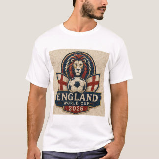 England VM 2026 Mosaik Lejon Fotboll Design T Shirt