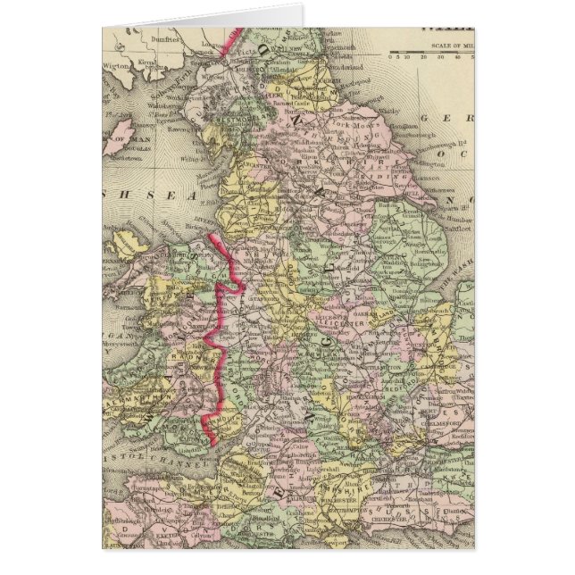 England, Wales 4 Hälsningskort (Framsidan)