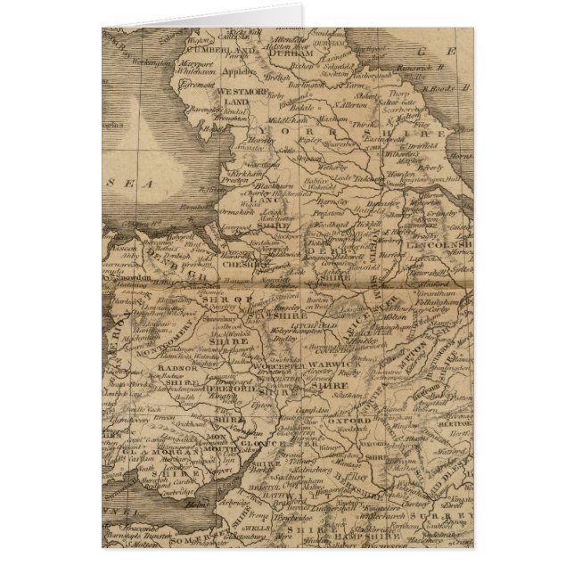 England, Wales 5 Hälsningskort (Framsidan)