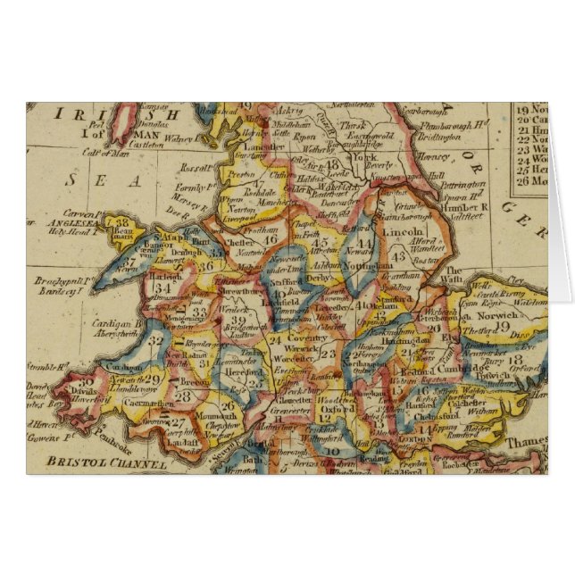 England, Wales 6 Hälsningskort (Framsidan Horizontal)