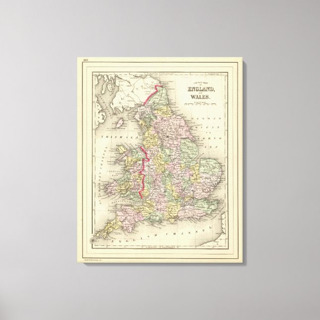 England, Wales Canvastryck (Framsida)