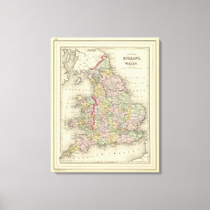 England Wales Canvastryck