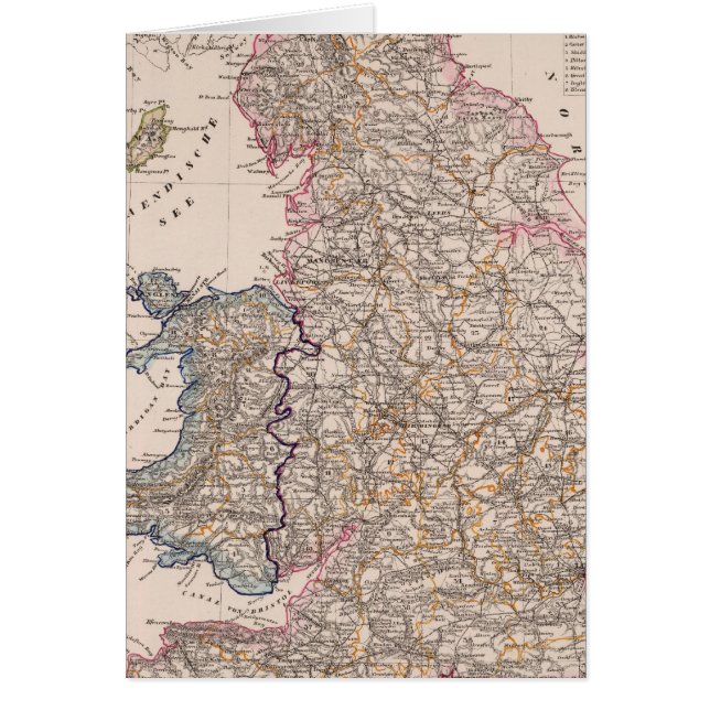 England, Wales Hälsningskort (Framsidan)