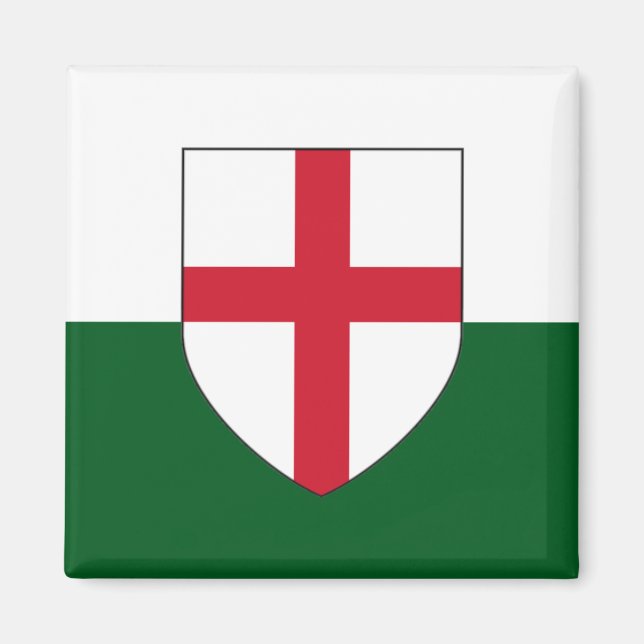 England & Wales Magnet - Shield on White & Grönt (Framsidan)