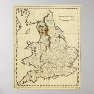 England, Wales, översikt Poster