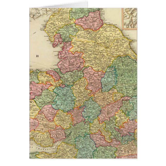 England, Wales, Skottland Hälsningskort (Framsidan)