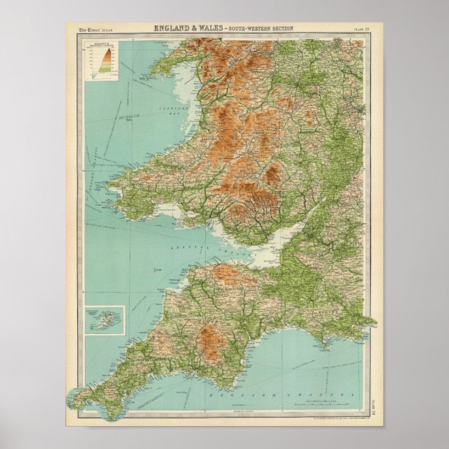 England & Wales, sydvästra sektionen av Scilly Isl Poster (Framsidan)