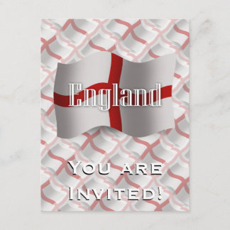 England Waving Flagga Inbjudningar