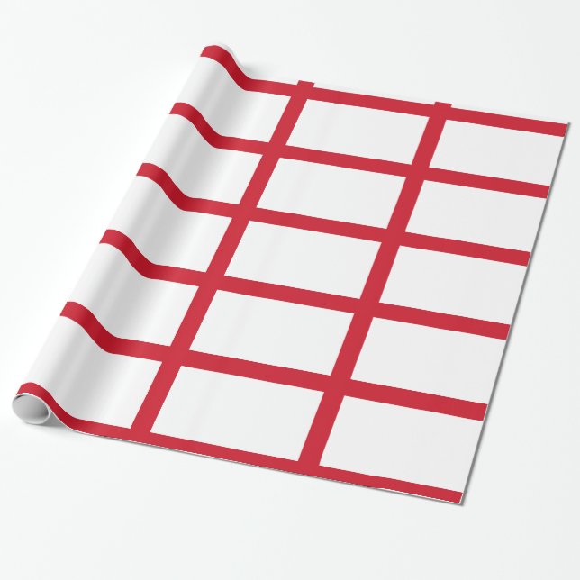 England White med red linjer Presentpapper (Utrullad)