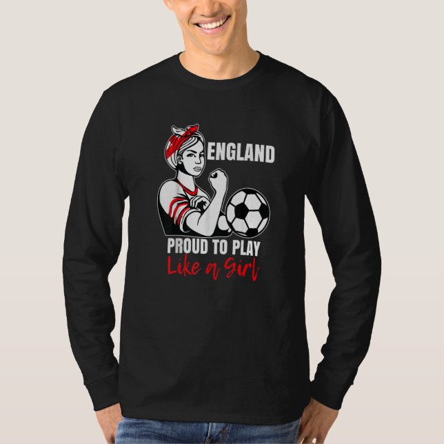 England Womens Football Kit for Girls & Female Soc T Shirt (Framsida)