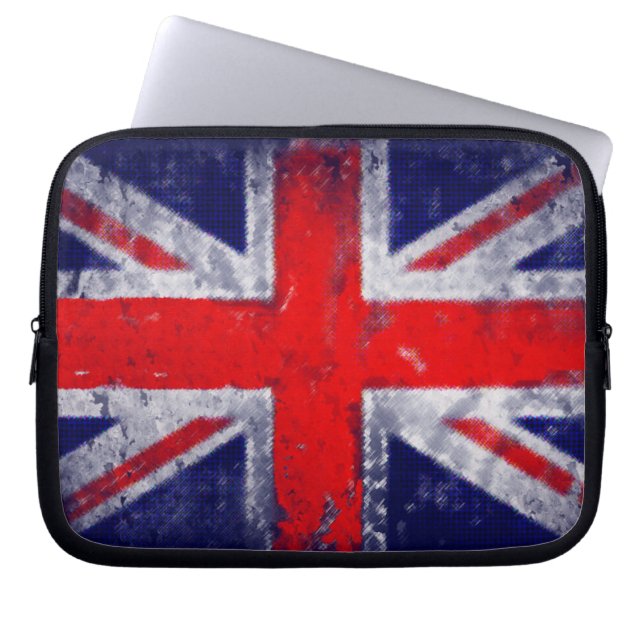 Englands blå och röda flagga laptop fodral (Framsidan)