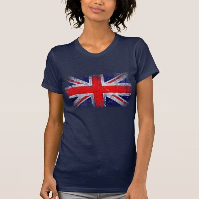 Englands blå och röda flagga t shirt (Framsida)