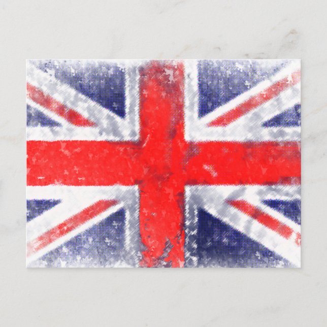 Englands blå och röda flagga vykort (Framsida)