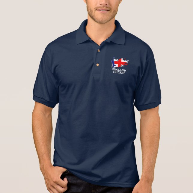 Englands Cricket English Flagga Brush Stroke Gift Pikétröja (Framsida)