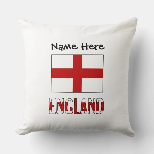 Englands engelska Flagga Black Personalization Kudde (Framsida)