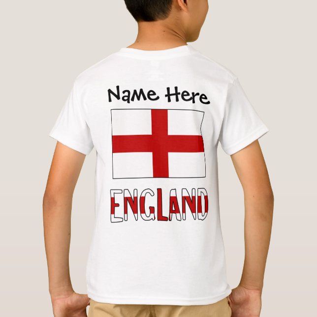Englands engelska Flagga Black Personalization T Shirt (Baksida)
