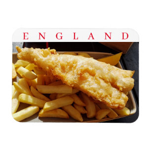 Englands fiskmagnet och Chip kylskåp Magnet