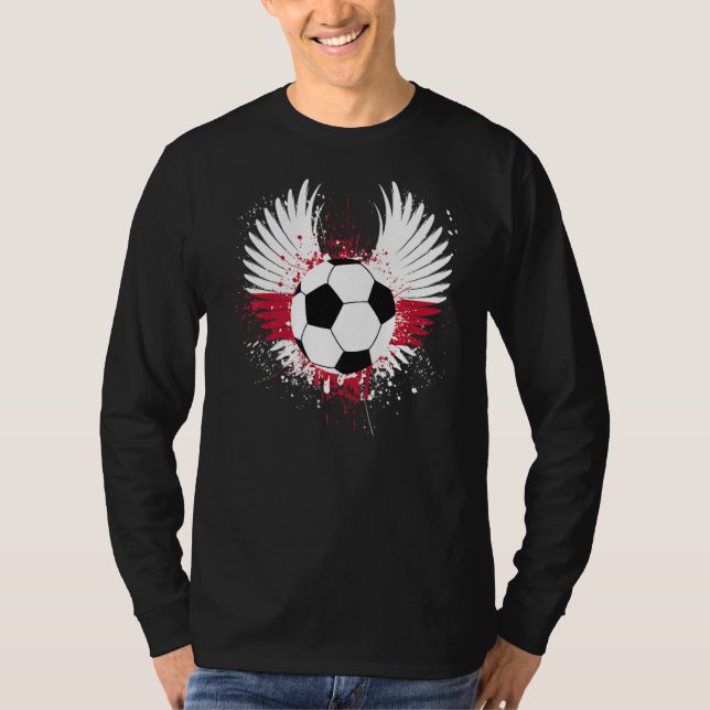 Englands Flagga Fotboll Vingar Engelska fotboll T Shirt (Framsida)