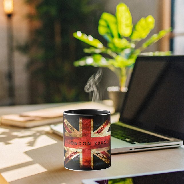 Englands flagga London-semester 4 namn Mugg (Skapare uppladdad)