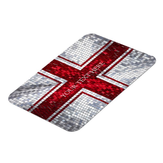 Englands Flagga Mosaic Design Magnet (Vänstra Sidan)