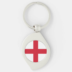 Englands flagga swirl silverfärgad nyckelring