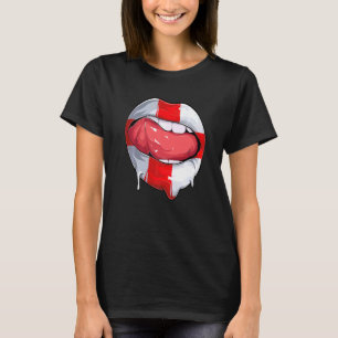 Englands Fläkt Flagga Mouth Soccer English T Shirt