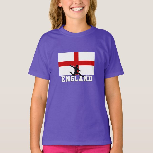 Englands fotbollsfotbollslag t shirt (Framsida)