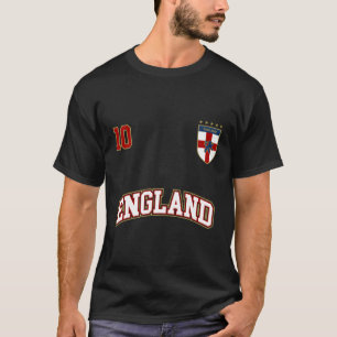 Englands fotbollslag nummer 10 Engelska Flagga Soc T Shirt